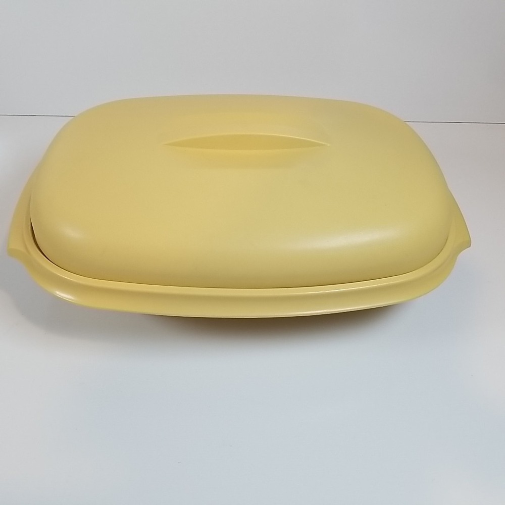 Tupperware Harvest Gold 4 Piece Microwave Vegetable Rice Steamer Strainer 1273-7